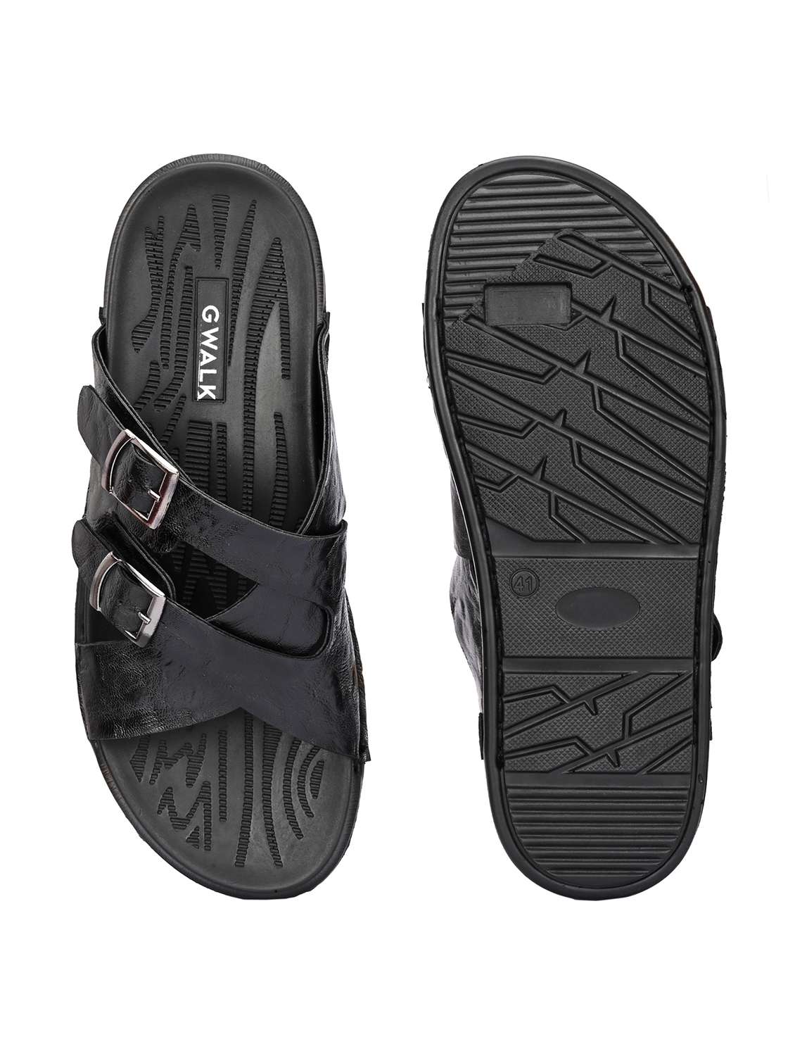 men black slip on sandal - 22003910 - Standard Image - 4