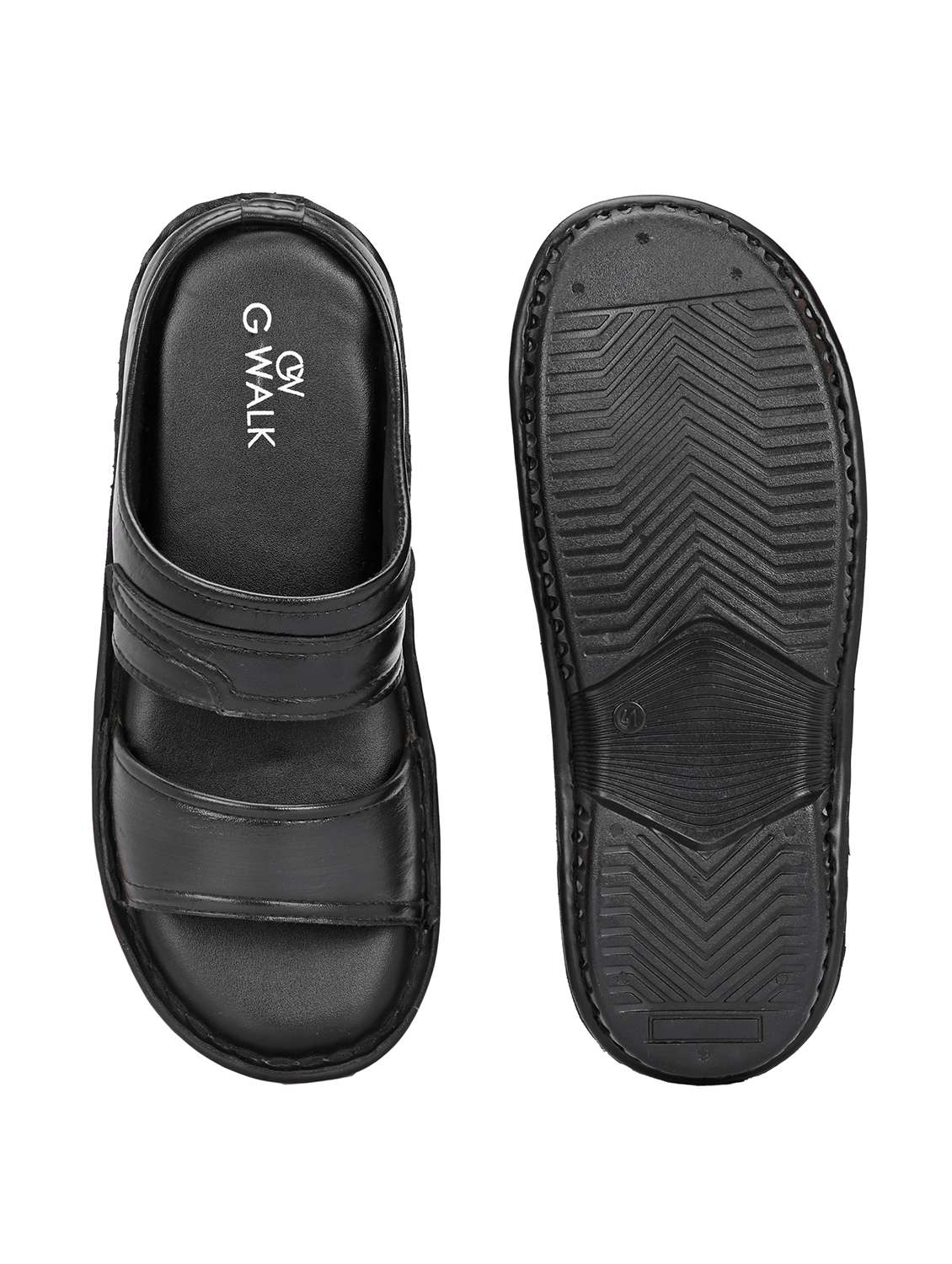 men black slip on sandal - 22003922 -  Standard Image - 4