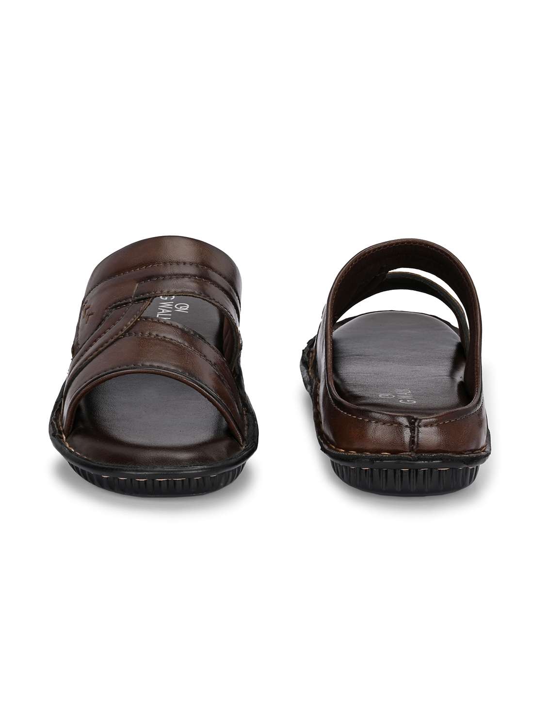 men brown slip on sandal - 22003924 -  Standard Image - 4