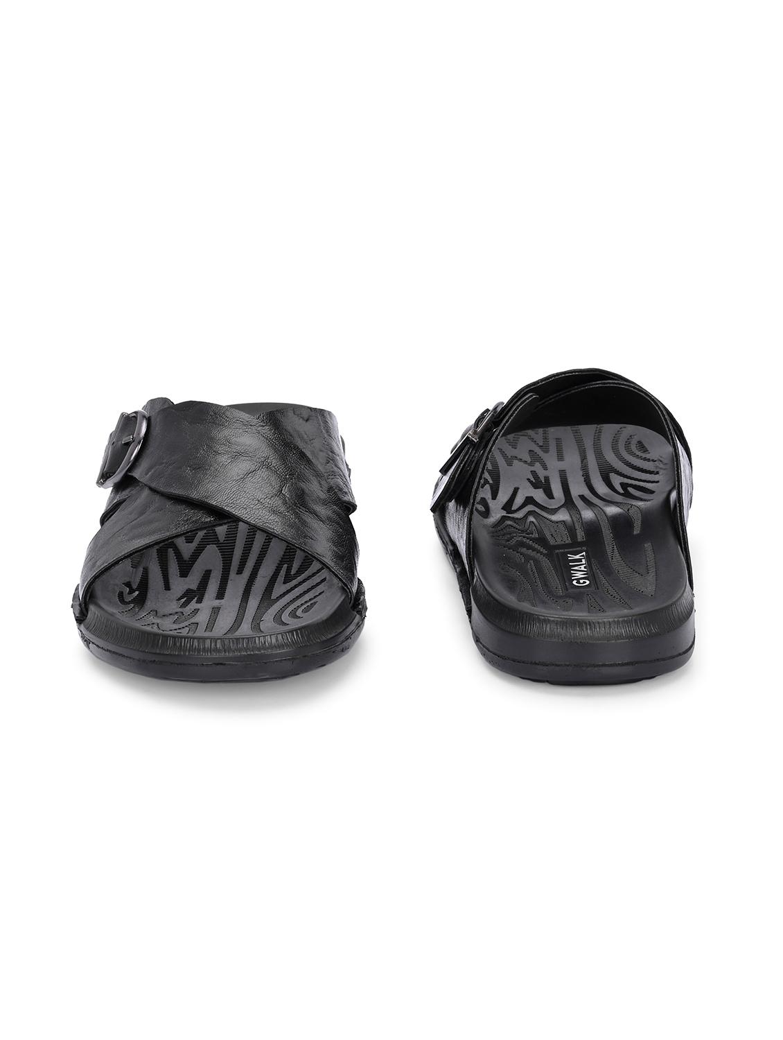 men black slip on sandal - 22003930 - Standard Image - 1