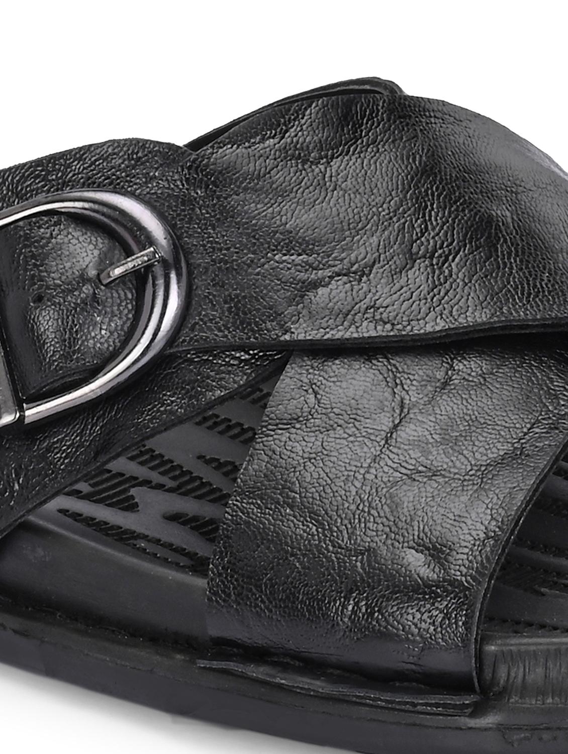 men black slip on sandal - 22003930 - Standard Image - 4