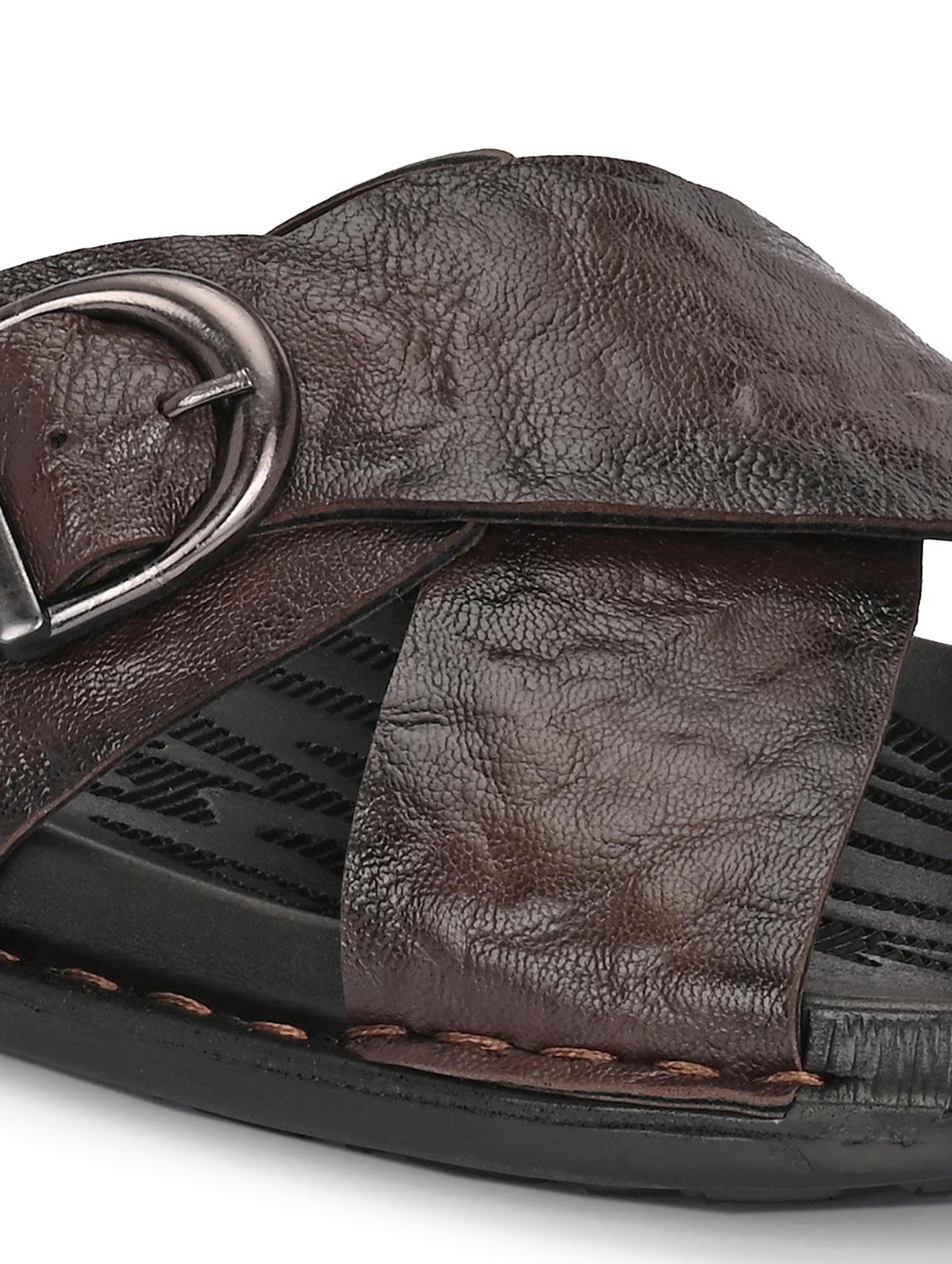 men brown slip on sandal - 22003931 - Standard Image - 4