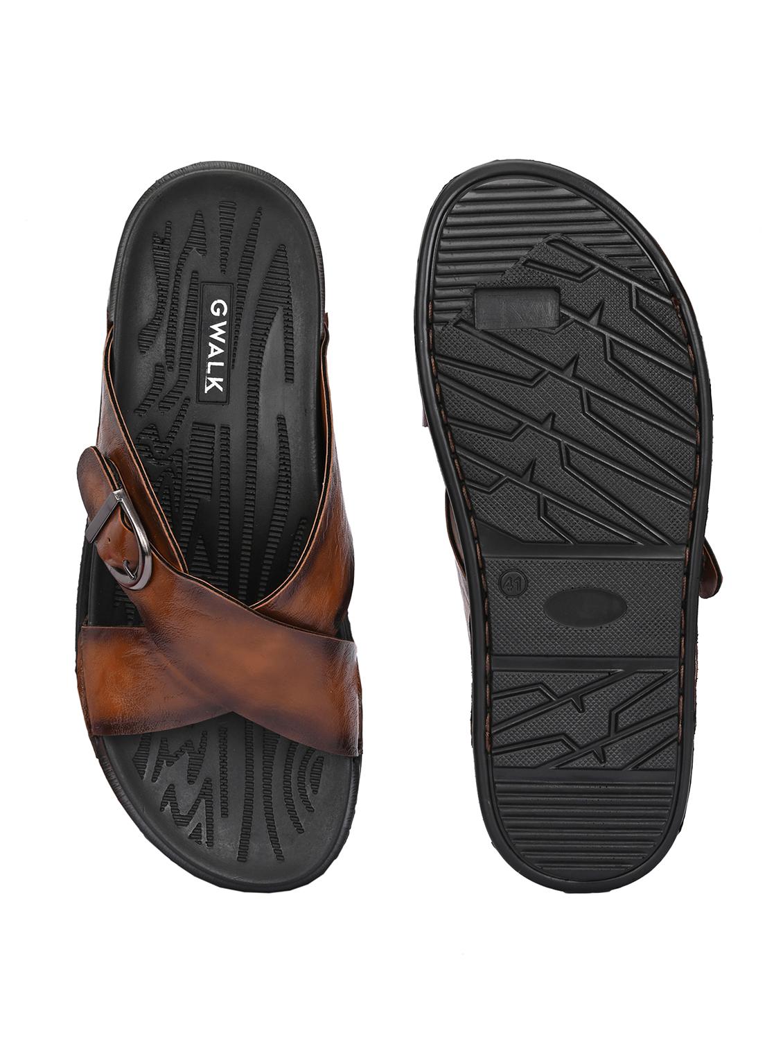 men tan slip on sandal - 22003932 - Standard Image - 4