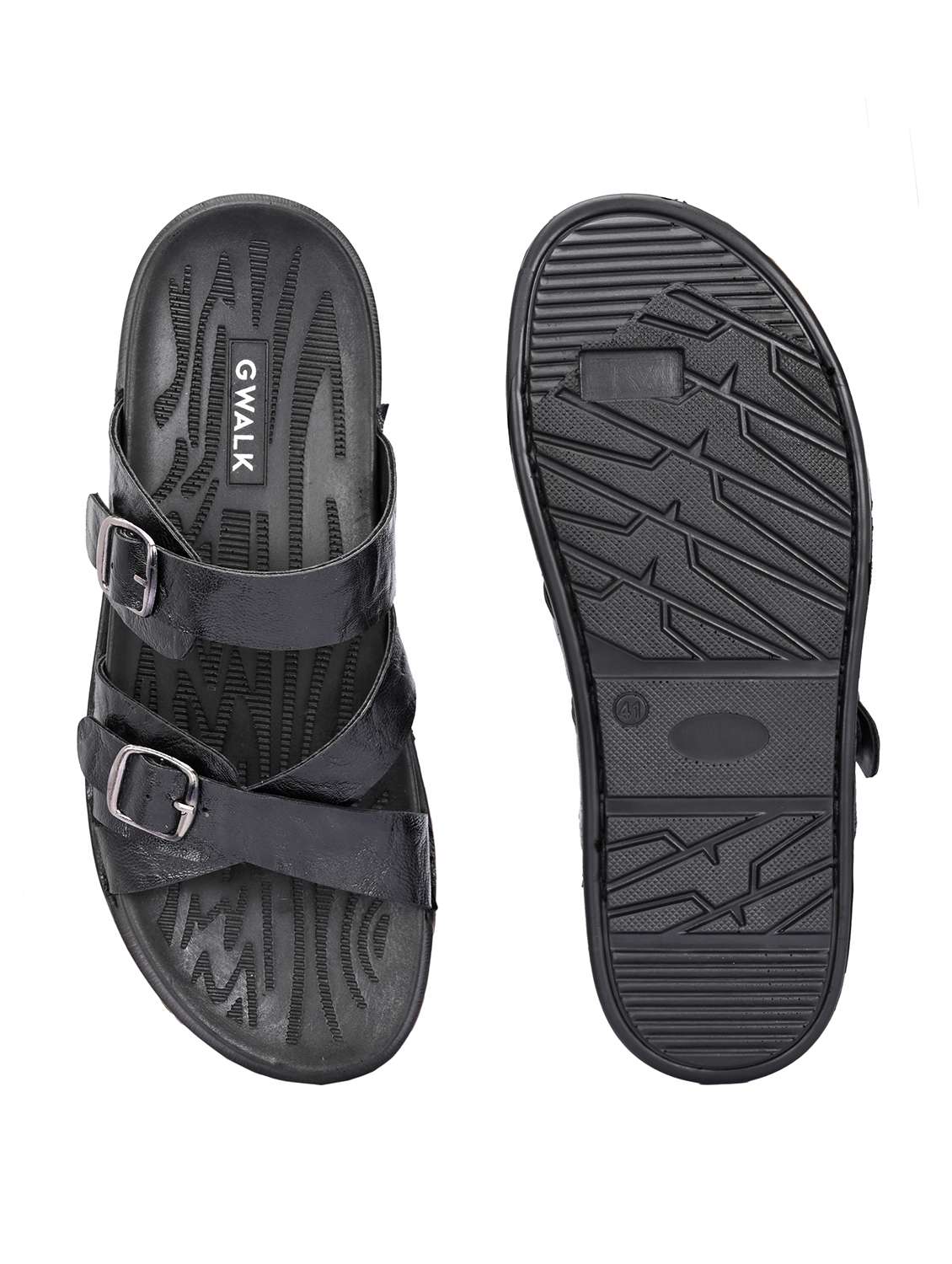 men black slip on sandal - 22003933 -  Standard Image - 4