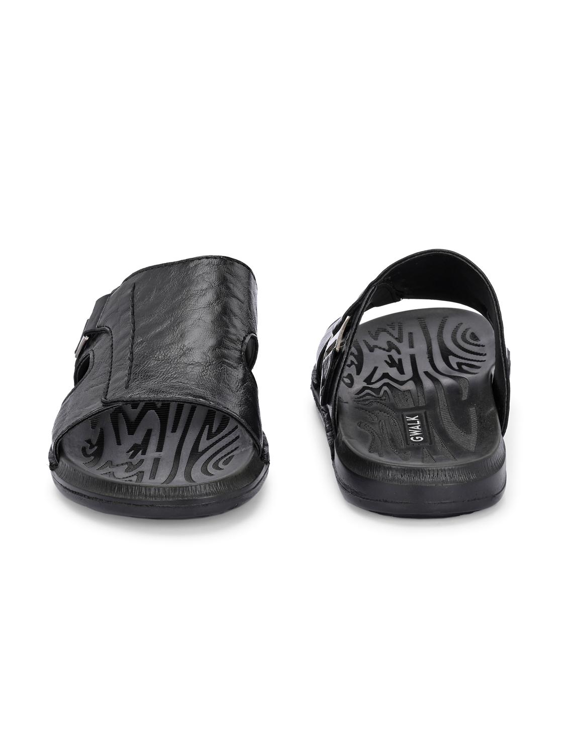 men black slip on sandal - 22003939 - Standard Image - 4