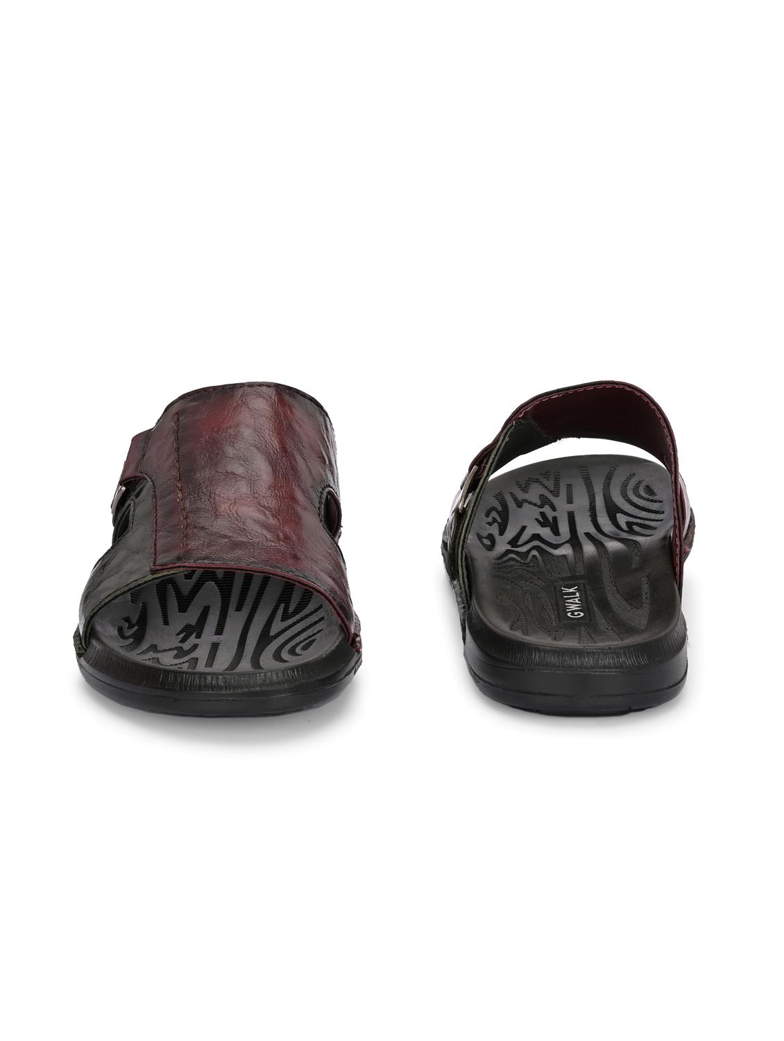 men burgundy slip on sandal - 22003940 - Standard Image - 4