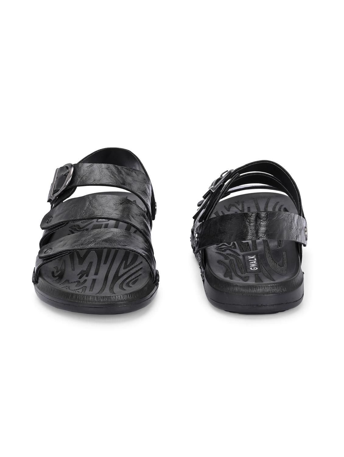 men black back strap sandal - 22003942 - Standard Image - 4