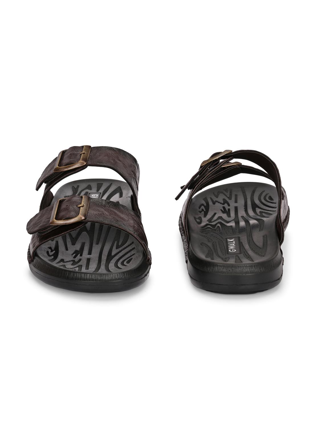 men brown slip on sandal - 22003946 - Standard Image - 4