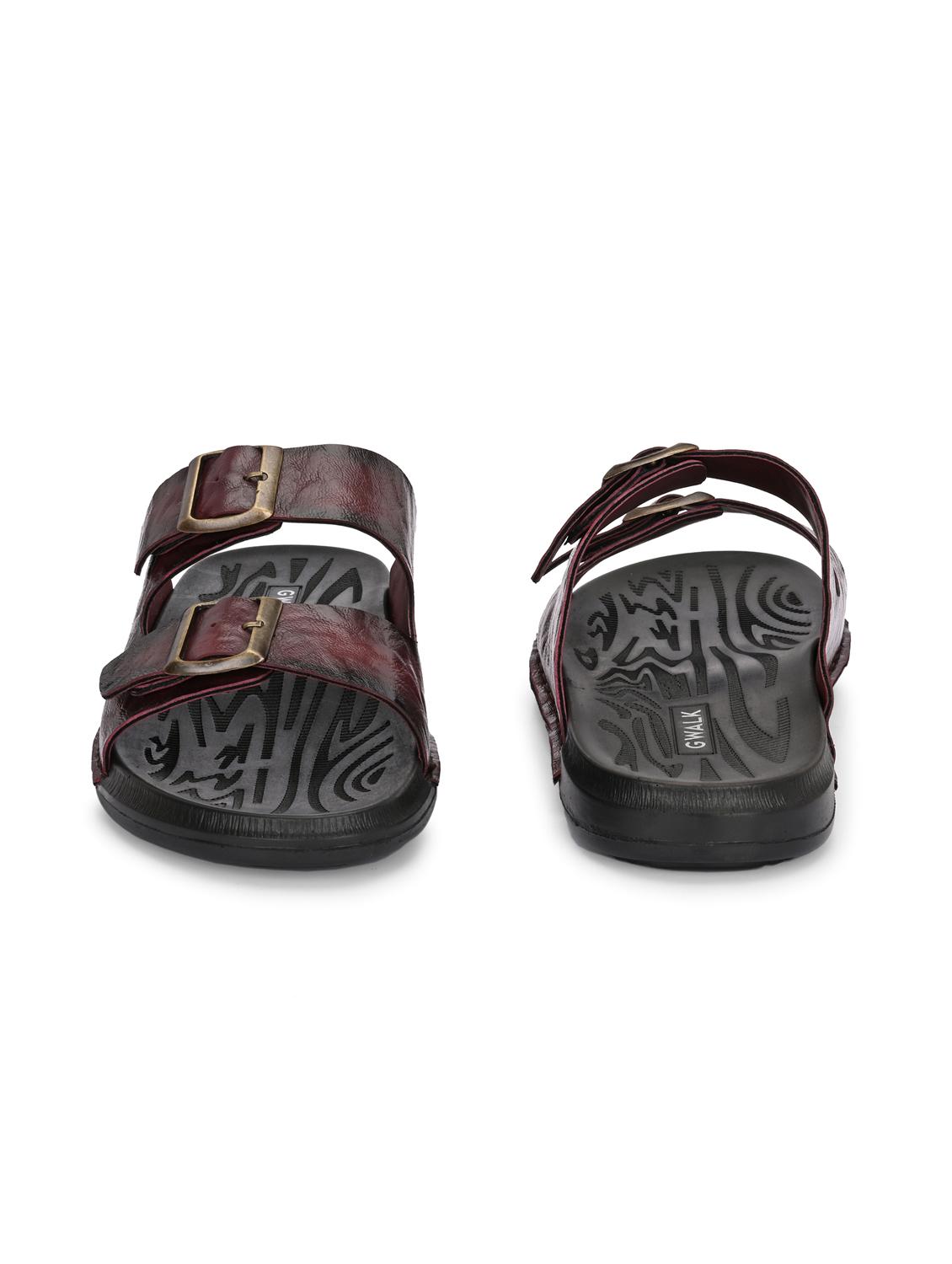 men burgundy slip on sandal - 22003947 - Standard Image - 4