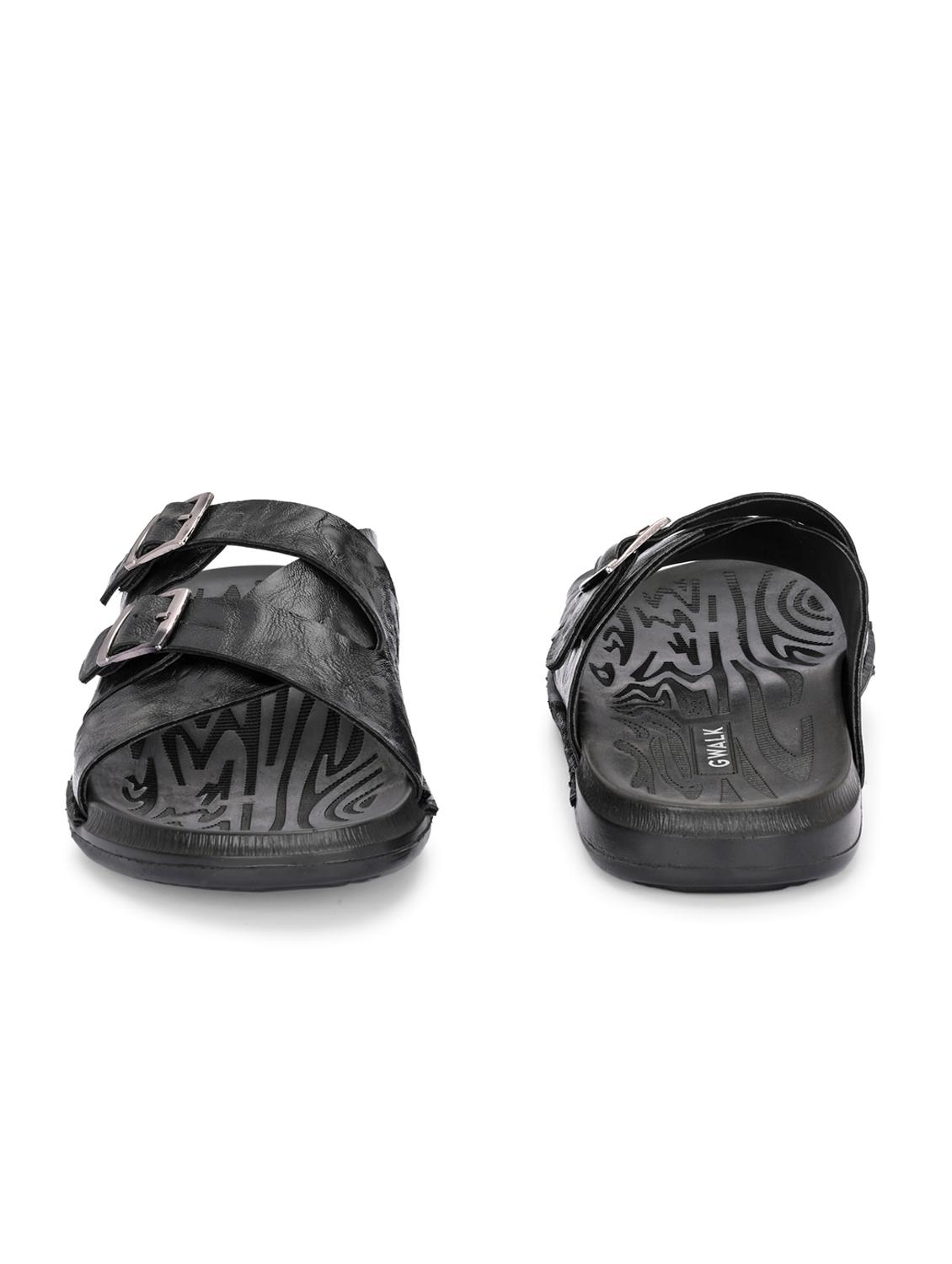 men black slip on sandal - 22003948 - Standard Image - 4