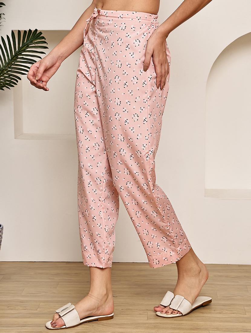 women floral printed mid rise ankle length straight trouser - 22003958 - Standard Image - 1