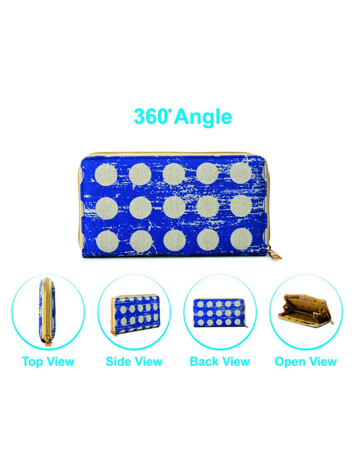 women polka dot blue fabric wallet - 22003964 - Standard Image - 4