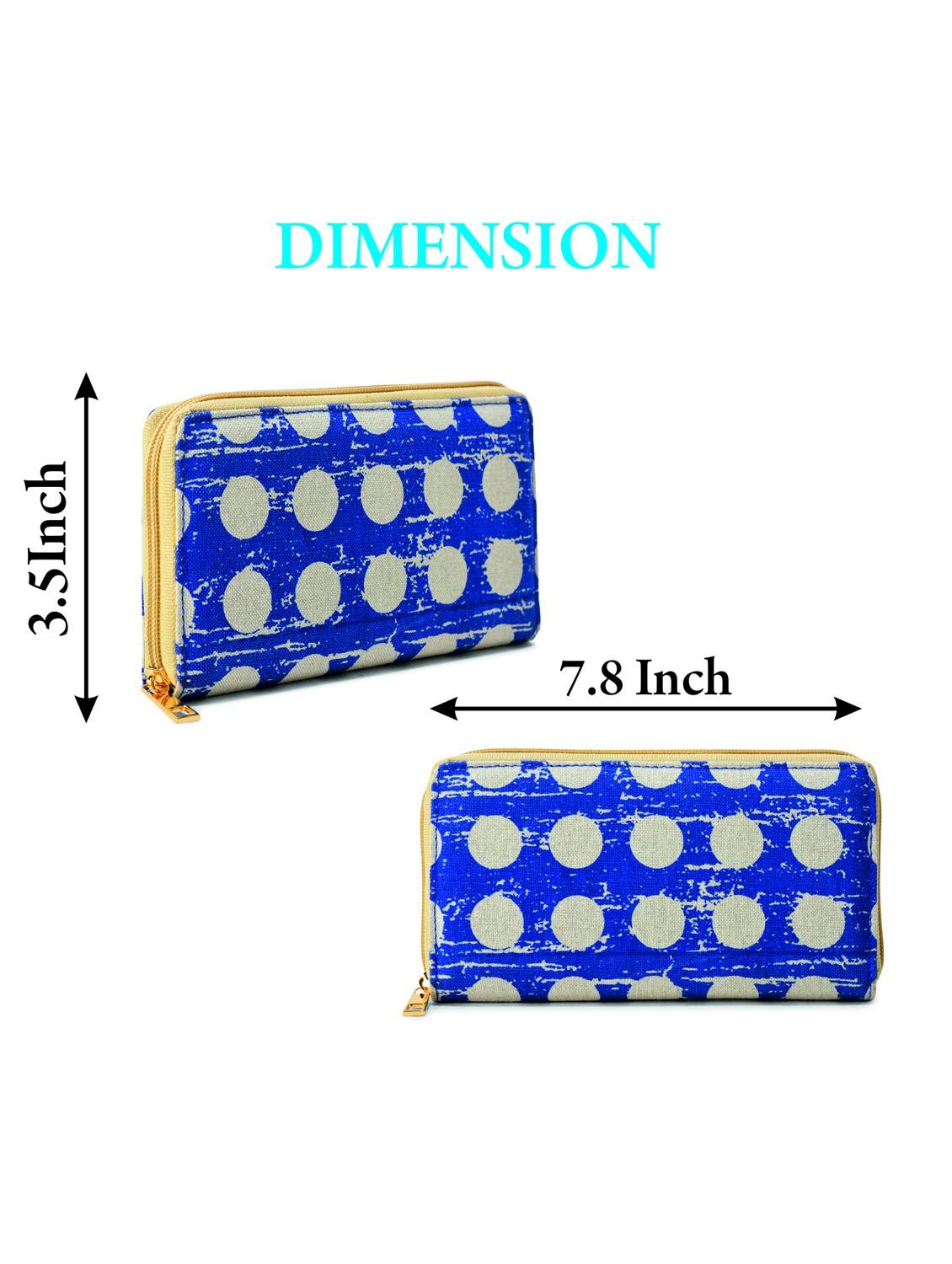 women polka dot blue fabric wallet - 22003964 - Standard Image - 6