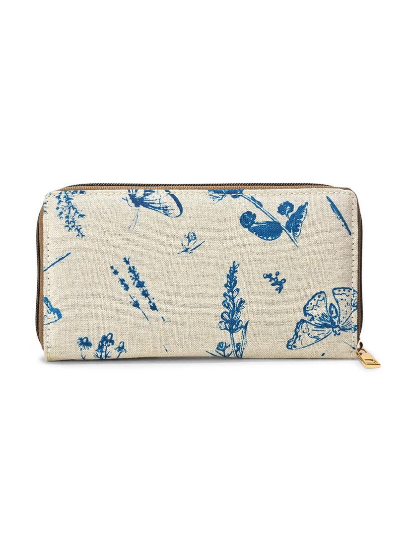 printed beige canvas zip around wallet - 22003965 -  Standard Image - 1