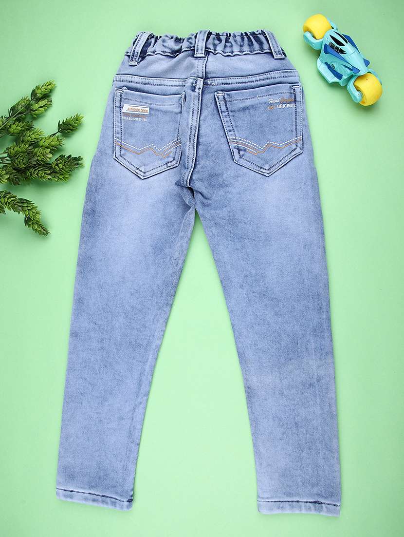 boys solid mid rise slim fit jean - 22003967 -  Standard Image - 1