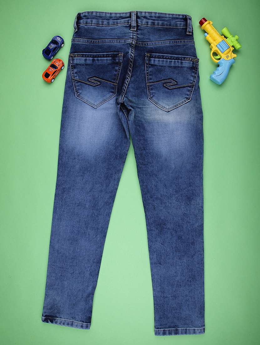 boys solid mid rise slim fit jean - 22004052 -  Standard Image - 1