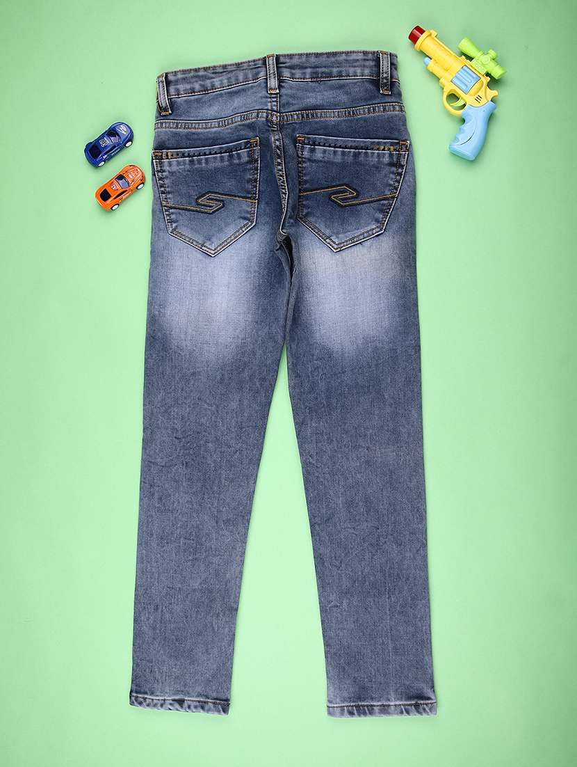 boys solid mid rise slim fit jean - 22004055 -  Standard Image - 1