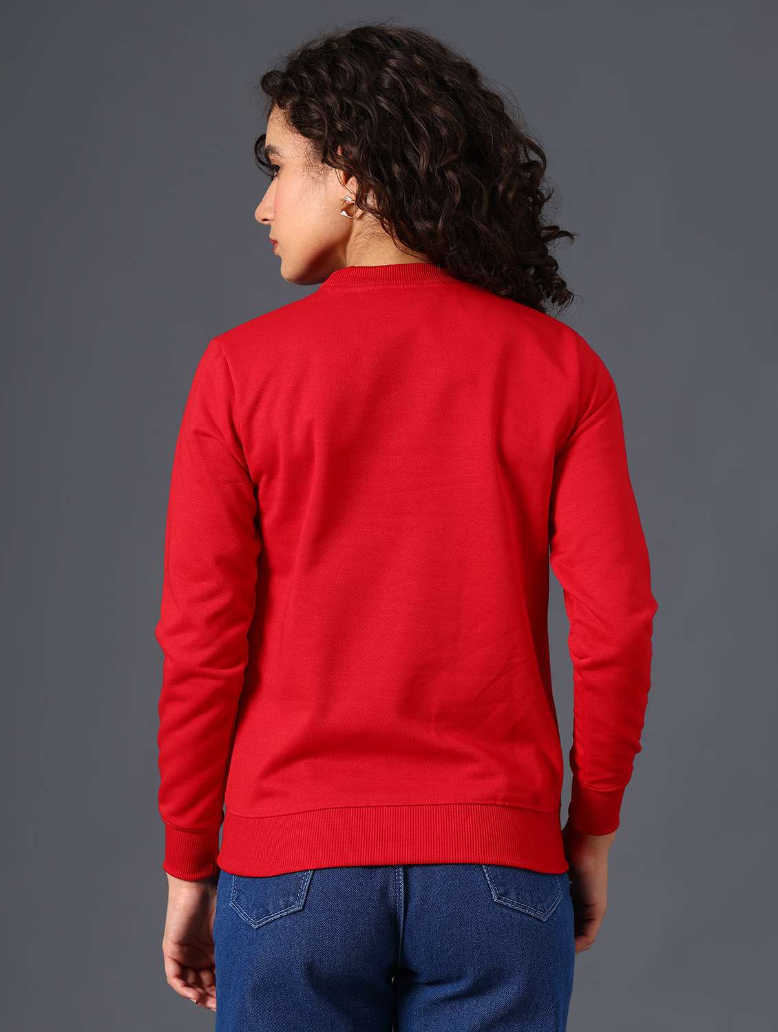 red fleece chest print sweatshirt - 22004072 -  Standard Image - 4