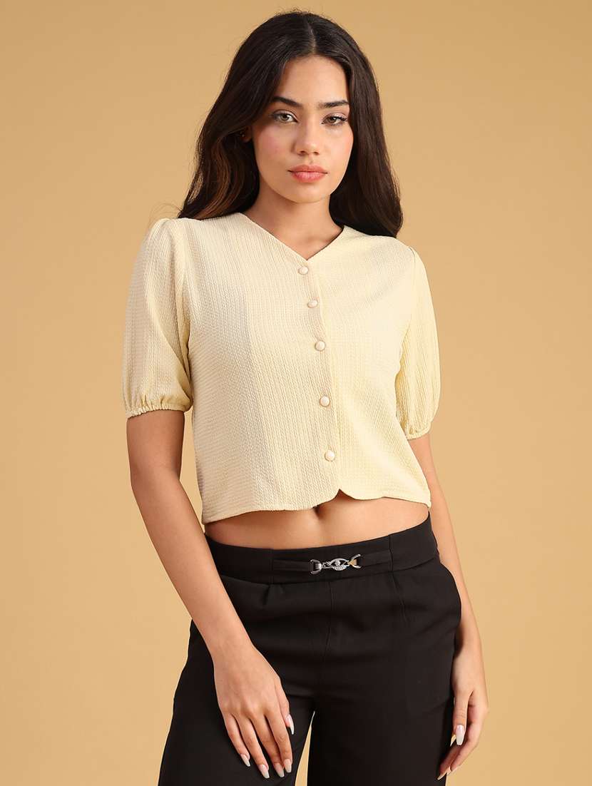 yellow polyester regular top - 22004168 -  Standard Image - 1