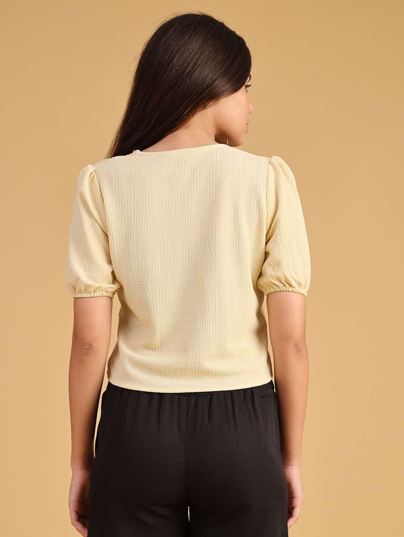 yellow polyester regular top - 22004168 -  Standard Image - 4