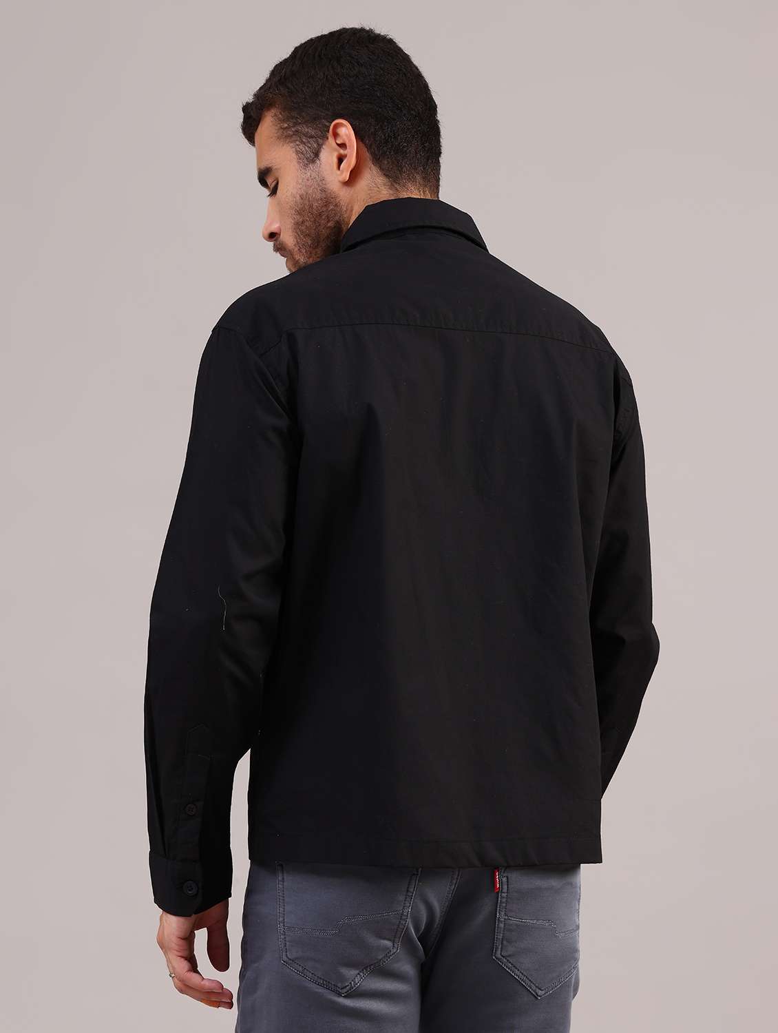 men solid collared long sleeve shirt - 22004202 -  Standard Image - 4