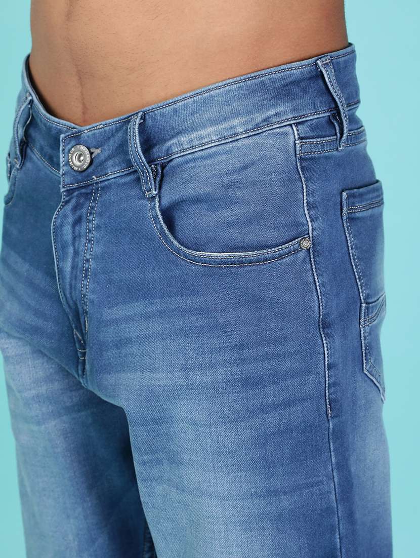 men solid mid rise tapered fit jeans - 22004222 -  Standard Image - 4
