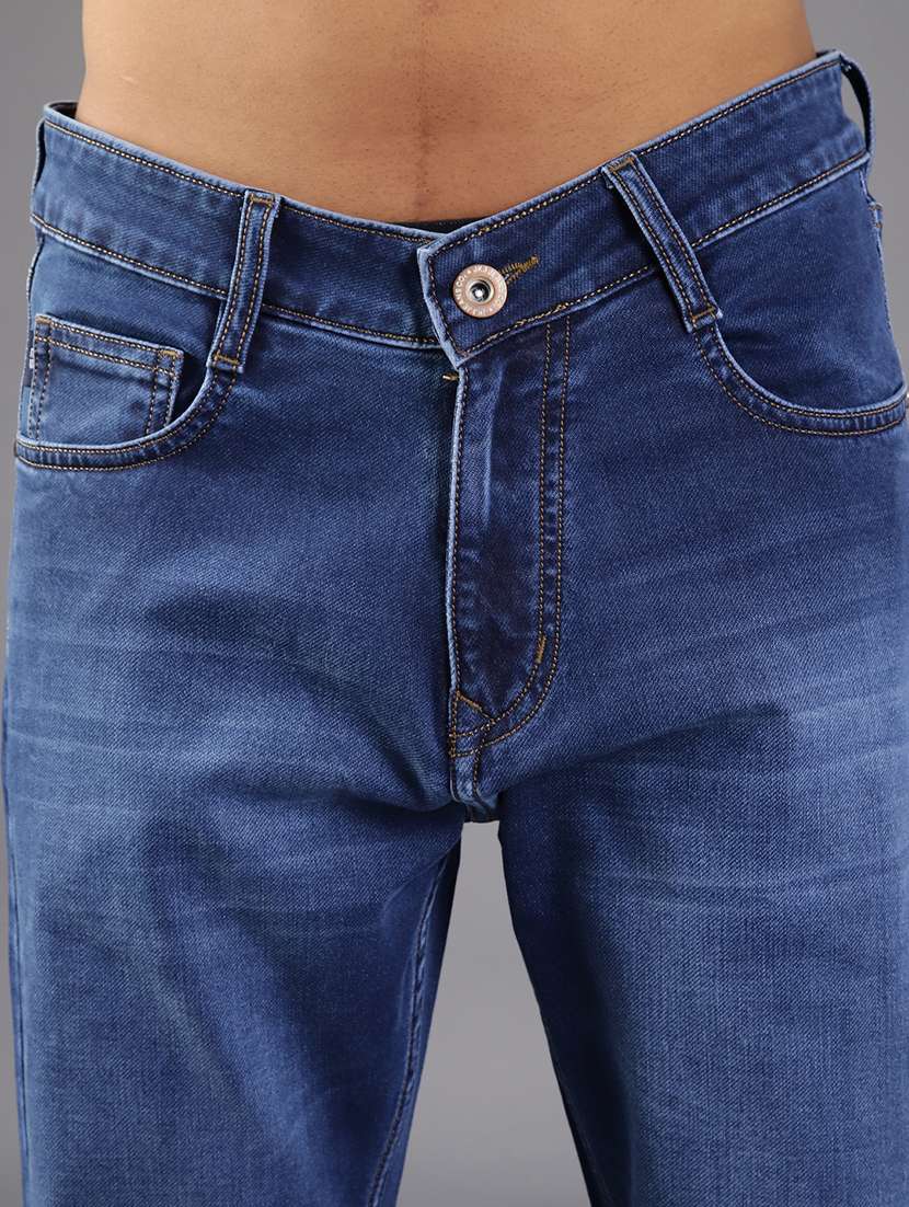 men solid mid rise slim fit jeans - 22004231 -  Standard Image - 4