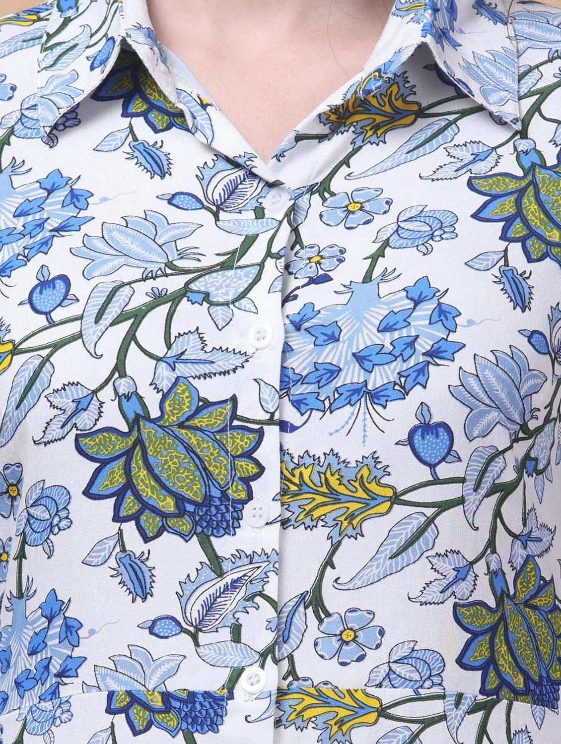 women floral print collared shirt dress - 22004338 - Standard Image - 6
