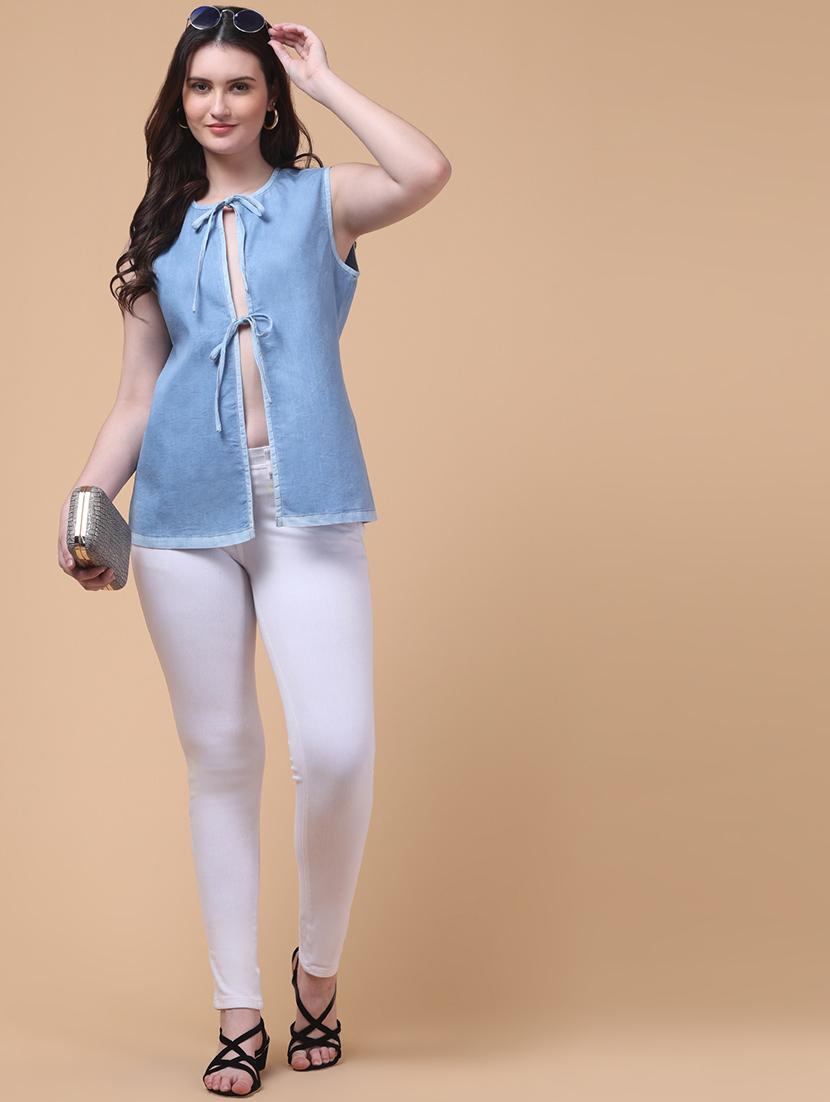 blue denim regular top - 22004341 - Standard Image - 4