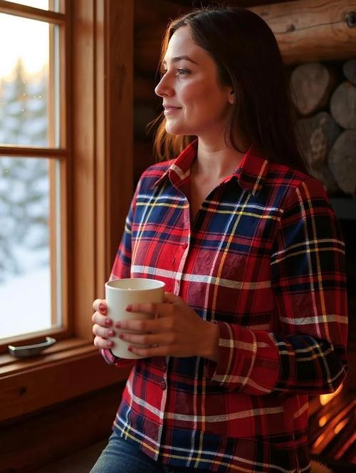 women checkered collared long sleeve shirt - 22004343 -  Standard Image - 0