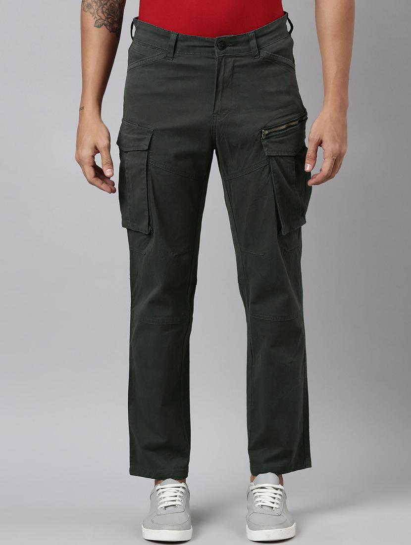men solid mid rise cargo - 22004344 - Standard Image - 1