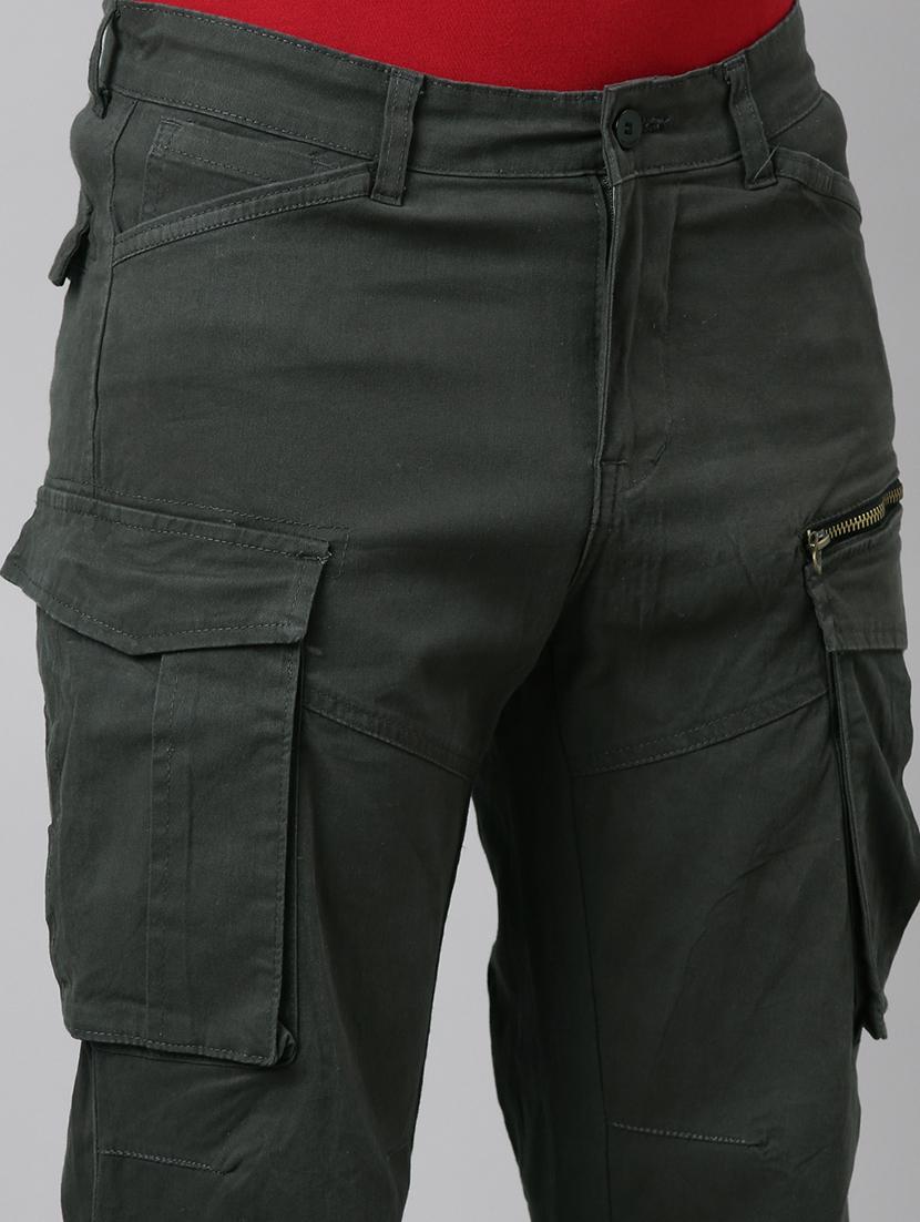 men solid mid rise cargo - 22004344 - Standard Image - 4