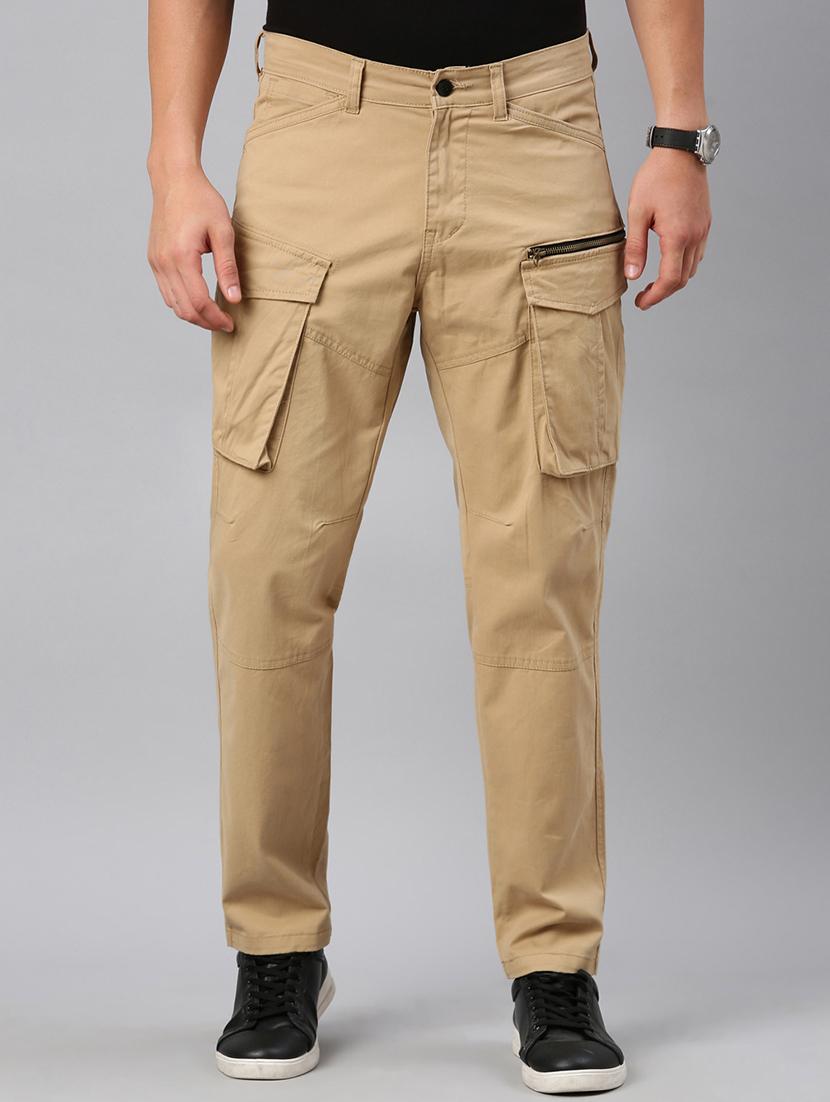 men solid mid rise regular fit cargo - 22004345 -  Standard Image - 1