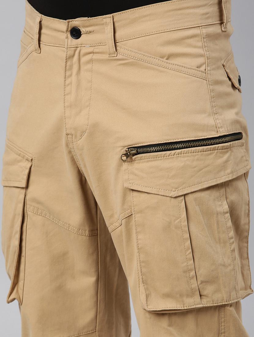 men solid mid rise regular fit cargo - 22004345 - Standard Image - 4
