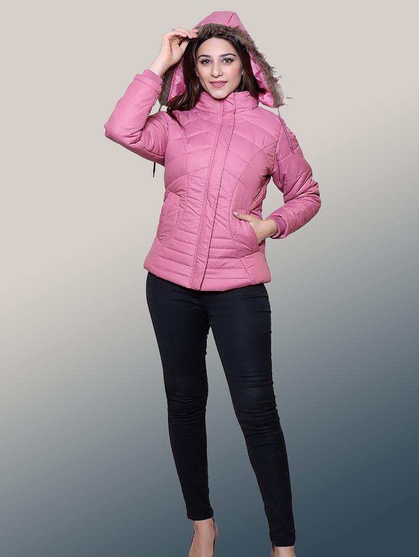 women solid long sleeve hooded quilted jacket - 22004356 - Standard Image - 4