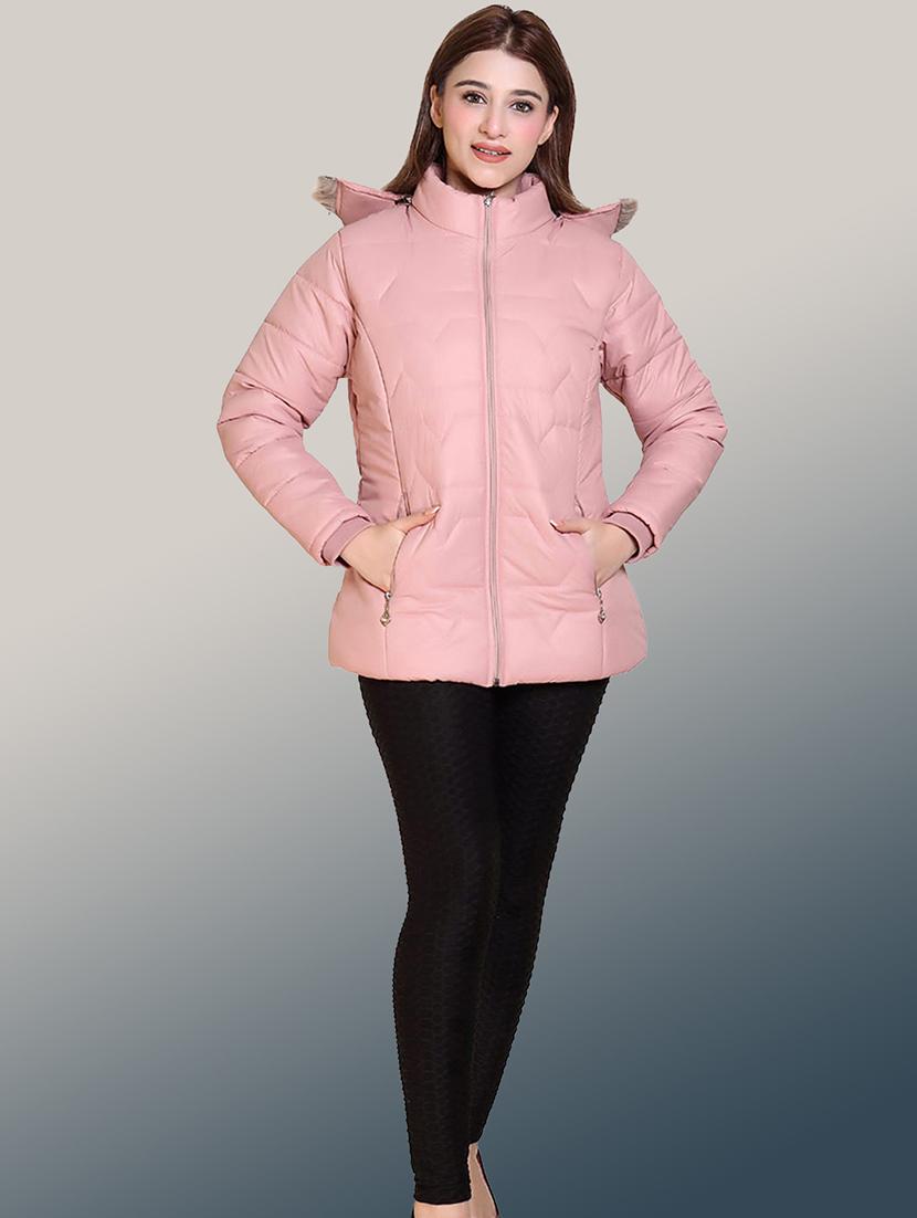 women solid long sleeve hooded quilted jacket - 22004362 - Standard Image - 4