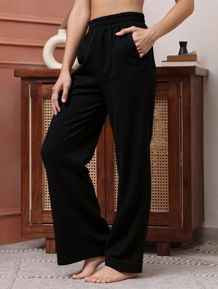 women solid mid rise loungewear pajama - 22004407 - Standard Image - 1