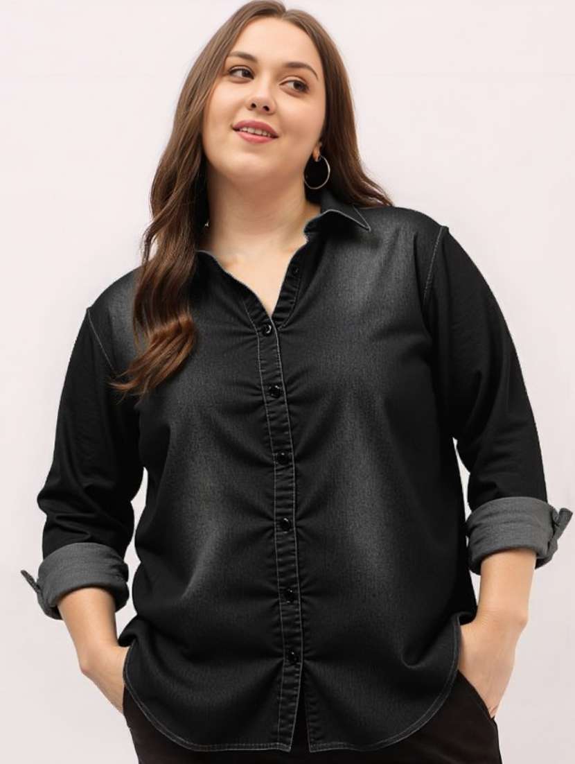 black denim regular shirt