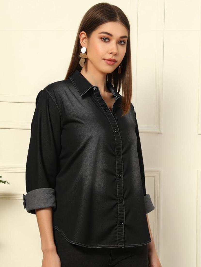 black denim shirt - 22004413 - Standard Image - 1