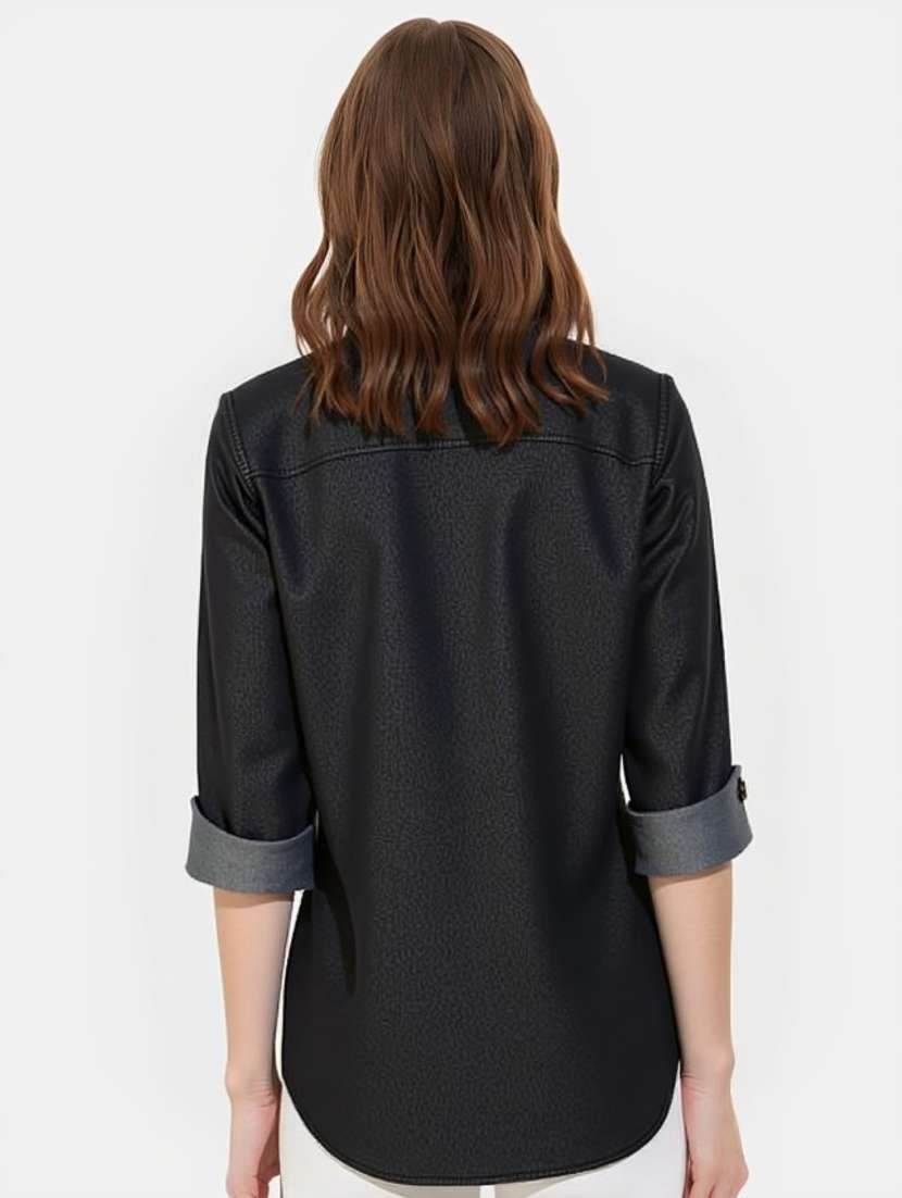 black denim regular shirt - 22004414 - Standard Image - 1
