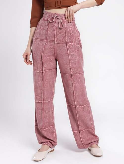 women solid high rise straight trouser - 22004420 - Standard Image - 0