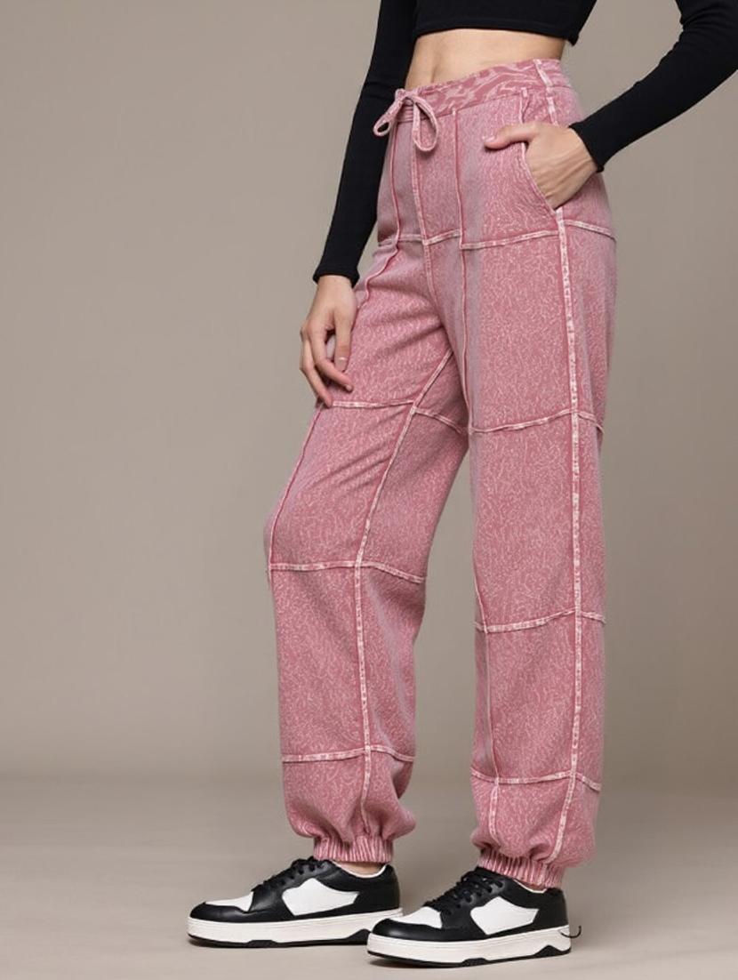 women solid high rise relaxed fitjogger - 22004422 - Standard Image - 1