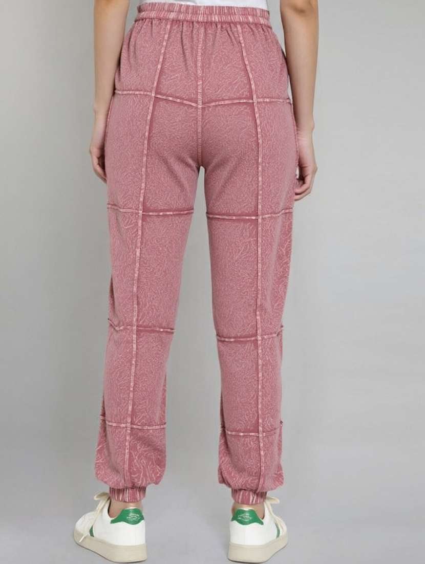 women solid high rise relaxed fit jogger - 22004426 - Standard Image - 1