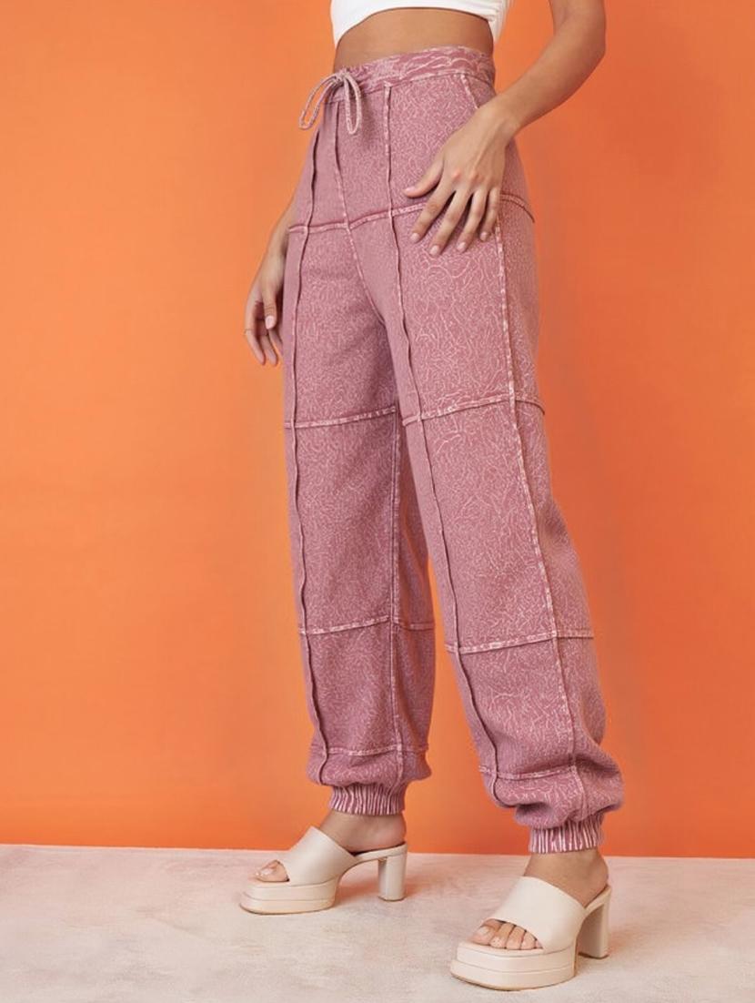 women solid high rise relaxed fit jogger - 22004428 - Standard Image - 1