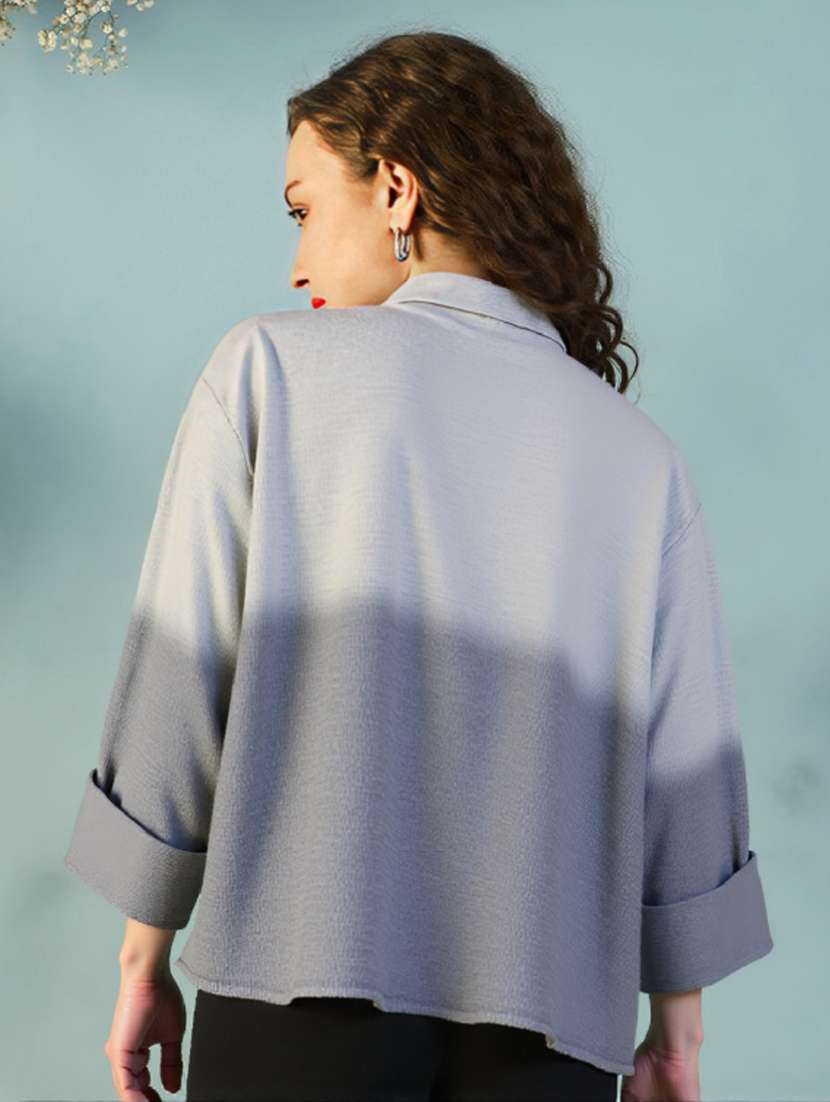 women plus size ombre print long sleeve shirt - 22004454 -  Standard Image - 1