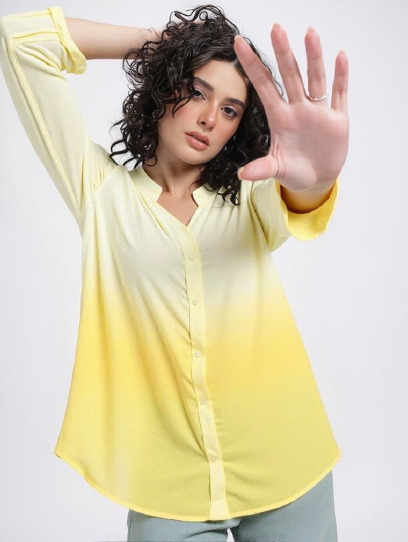 women ombre print long sleeve shirt - 22004462 - Zoom Image - 0