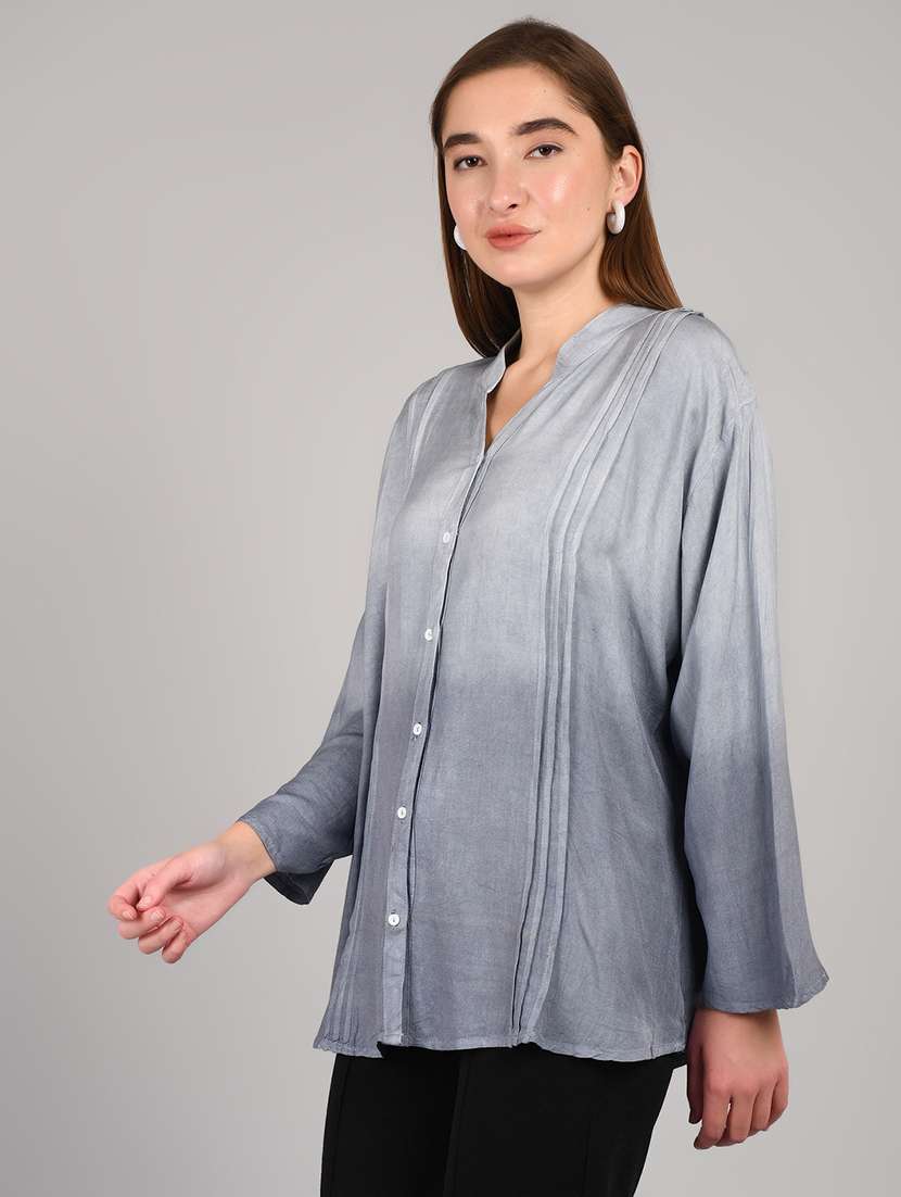 women ombre print long sleeve shirt - 22004463 -  Standard Image - 1