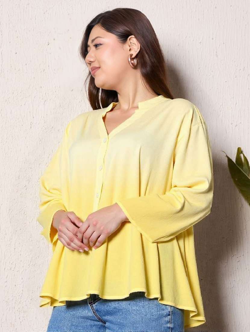 women plus size ombre print long sleeve shirt - 22004468 -  Standard Image - 1