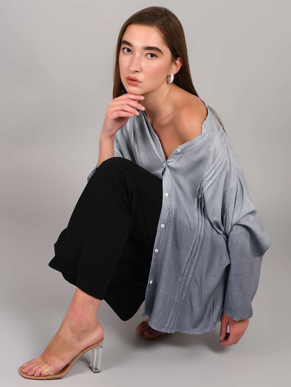 women ombre print long sleeve shirt - 22004474 -  Standard Image - 1