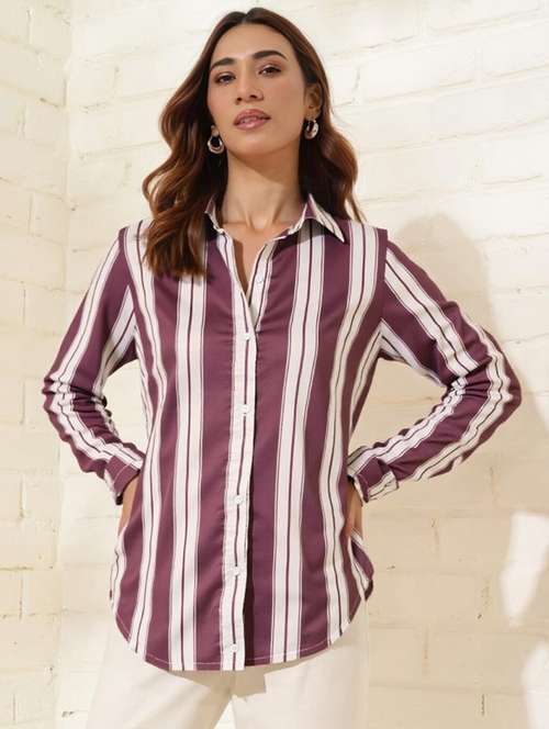 multi colored satin regular shirt - 22004479 - Standard Image - 0